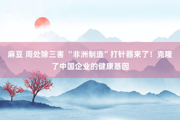 麻豆 周处除三害 “非洲制造”打针器来了！克隆了中国企业的健康基因